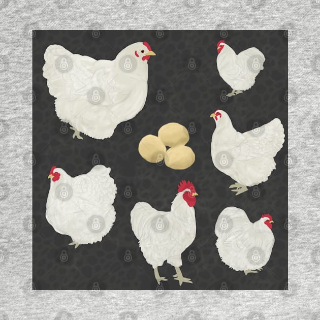 White Orpington Chicken Pattern by TrapperWeasel